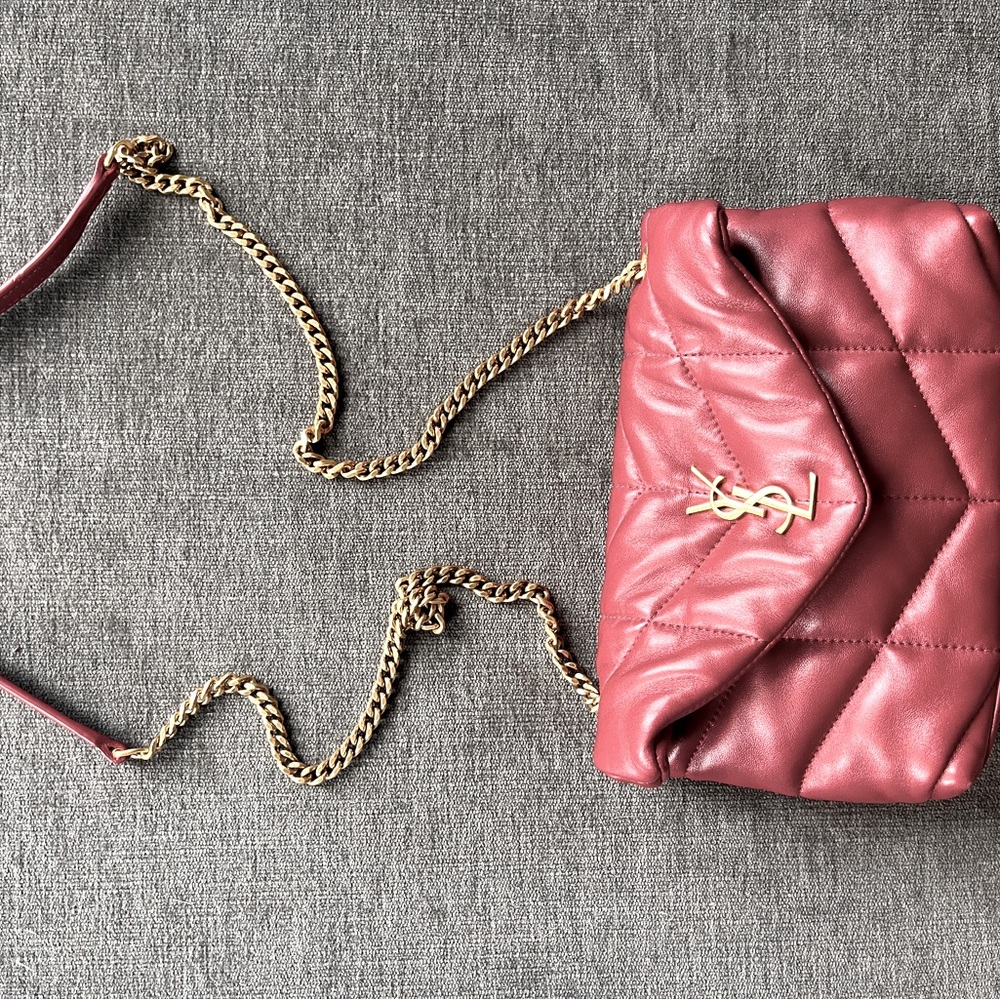 Authentic Yves Saint Laurent mini Loulou red puffer bag - Picture 9 of 14